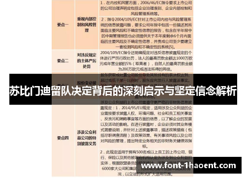 苏比门迪留队决定背后的深刻启示与坚定信念解析