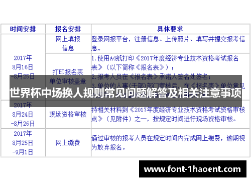 世界杯中场换人规则常见问题解答及相关注意事项