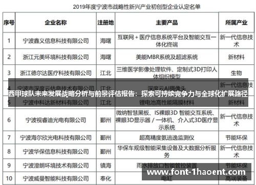 西甲球队未来发展战略分析与前景评估报告：探索可持续竞争力与全球化扩展路径